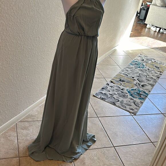 Show Me Your Mumu Womens M Maxi Dress Amanda High Neck Bridesmaid Green NWT - Picture 2 of 7